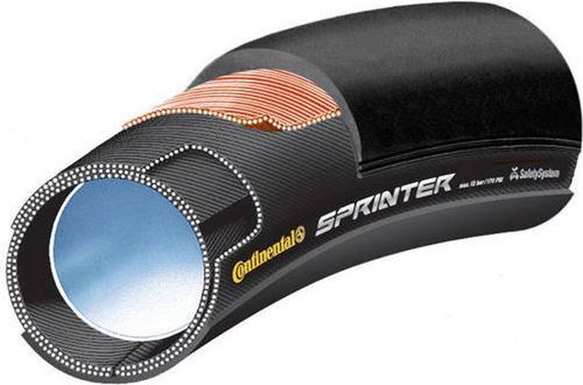 continental sprinter tubular tyre 28 safetysystem breaker bandenmaat 25 622 700x25c