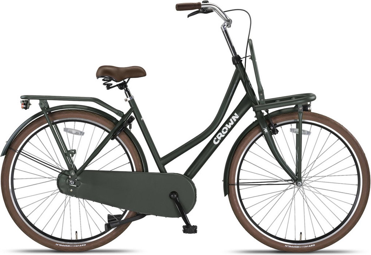 crown holland transportfiets 28 inch 53cm army green