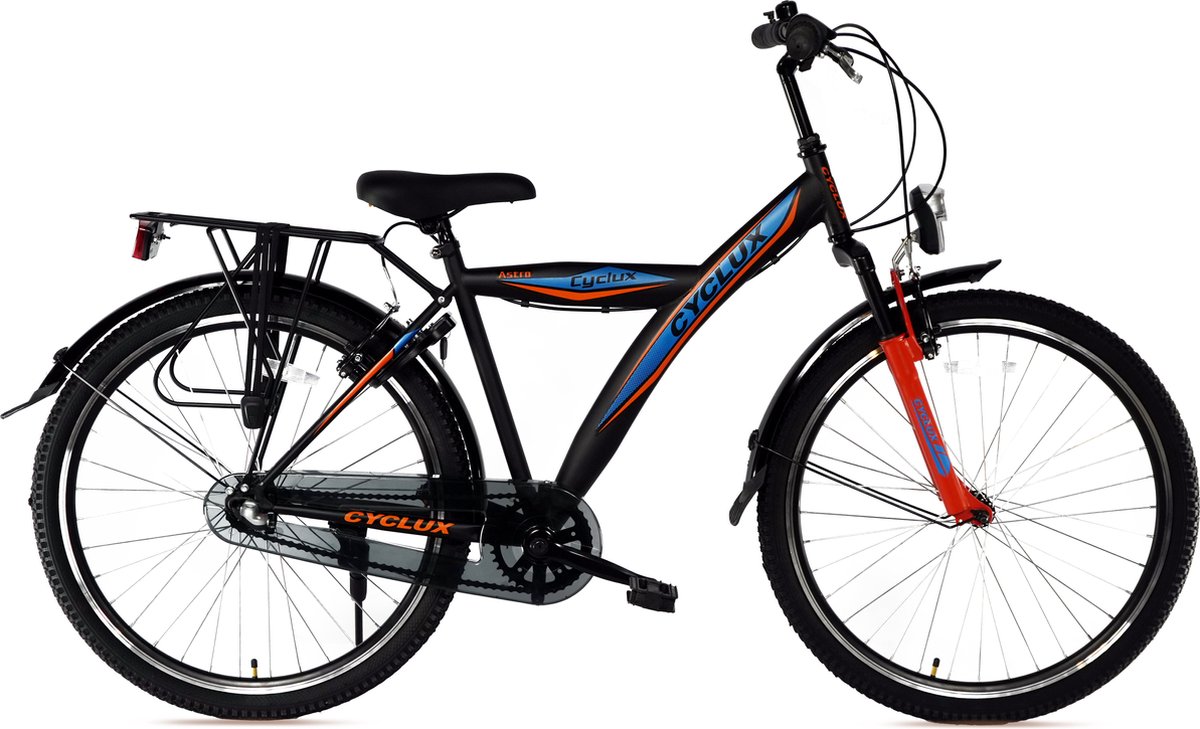 Cyclux Astro Jongensfiets 24 Inch N3 Zwart Oranje Kinderfiets kopen online