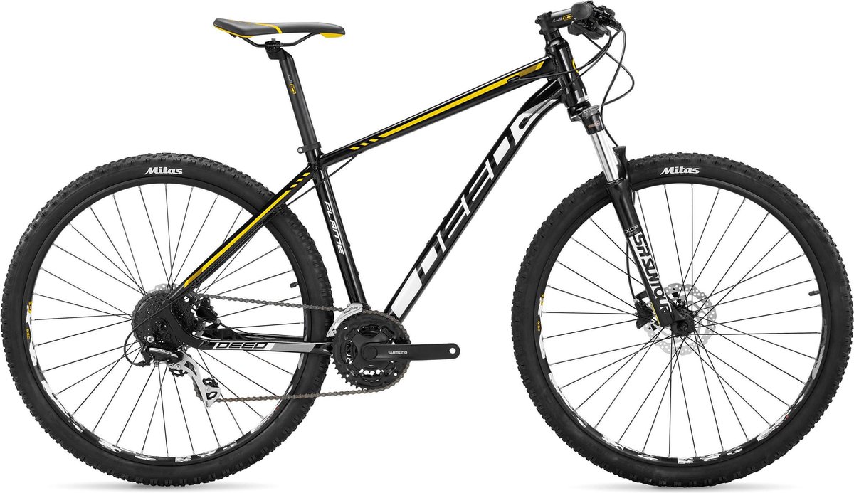 deed flame 296 mtb 29 inch h40 21 speed black yellow