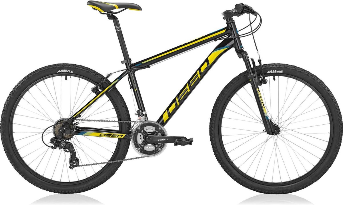 deed hoop fiets mannen zwart geel 45 cm