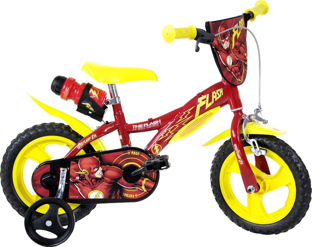 dino flash kinderfiets 12 inch van 2 4 jaar met zijwieltjes jongensfiets rood