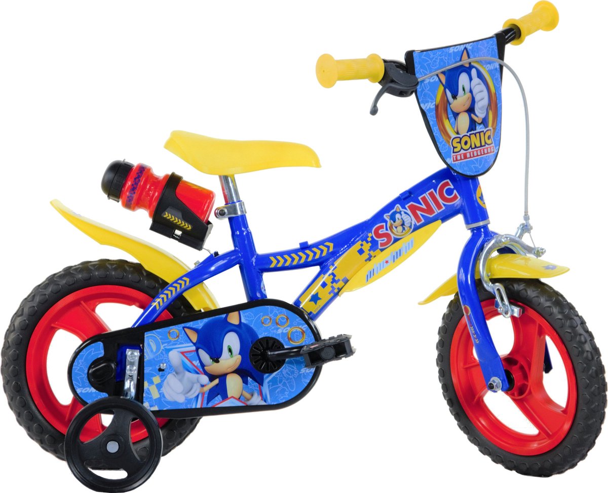 dino sonic kinderfiets 12 inch van 2 4 jaar met zijwieltjes jongensfiets blauw