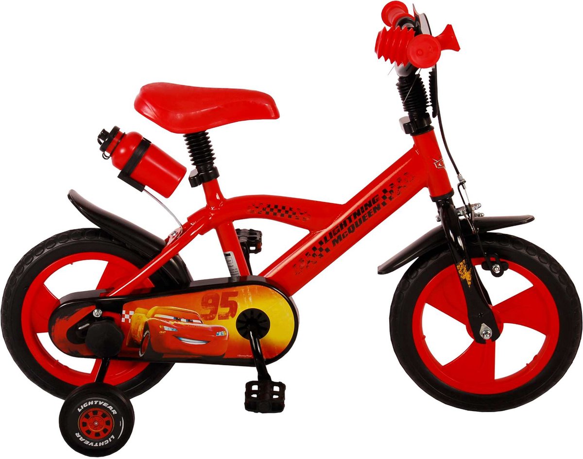 disney cars kinderfiets jongens 12 inch rood doortrapper