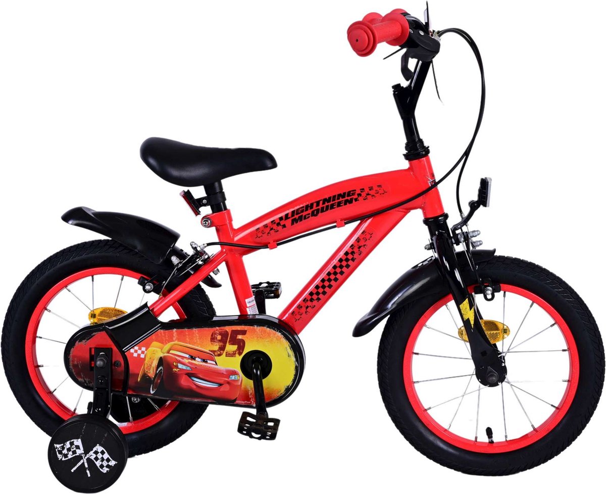 Disney Cars Kinderfiets - Jongens - 14 inch - Rood - Twee handremmen Kinderfiets kopen online