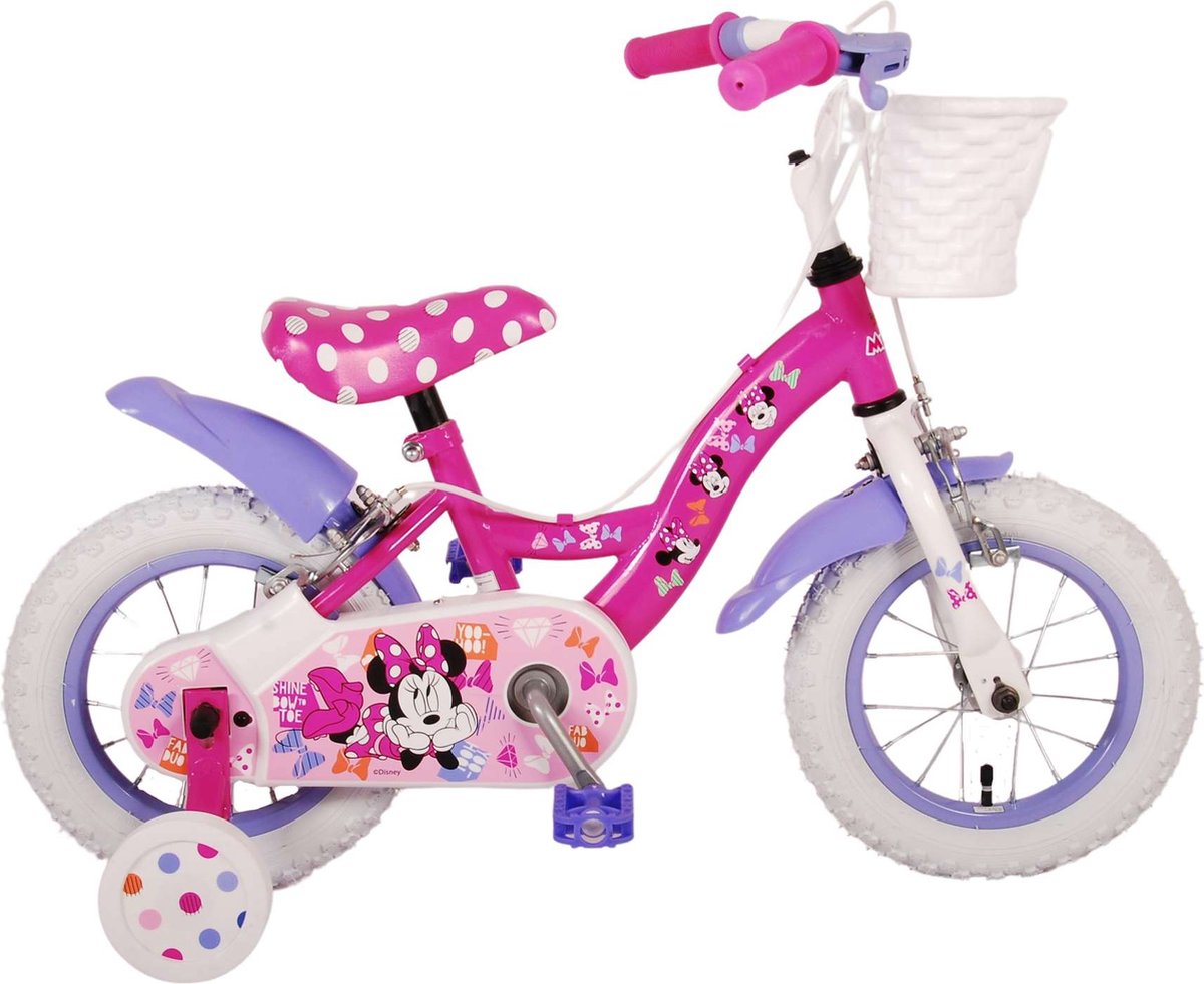 Disney Minnie Cutest Ever! Kinderfiets - Meisjes - 12 inch - Roze - Twee handremmen Kinderfiets kopen online