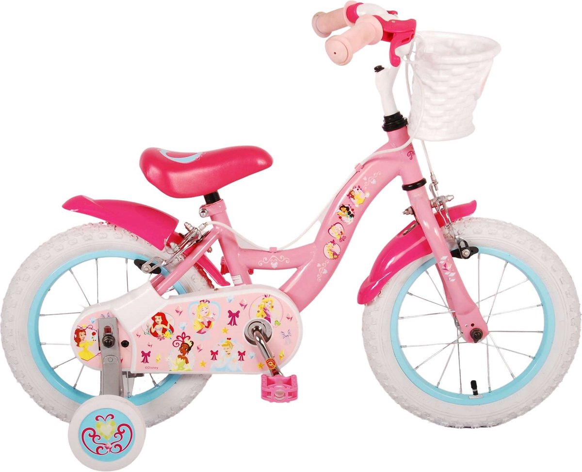 disney princess kinderfiets meisjes 14 inch roze twee handremmen