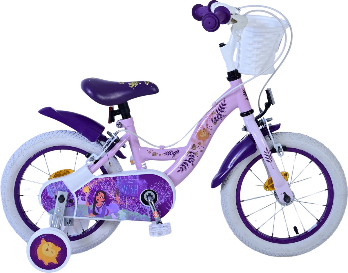 Disney Wish Kinderfiets - Meisjes - 14 inch - Paars - Twee handremmen Kinderfiets kopen online