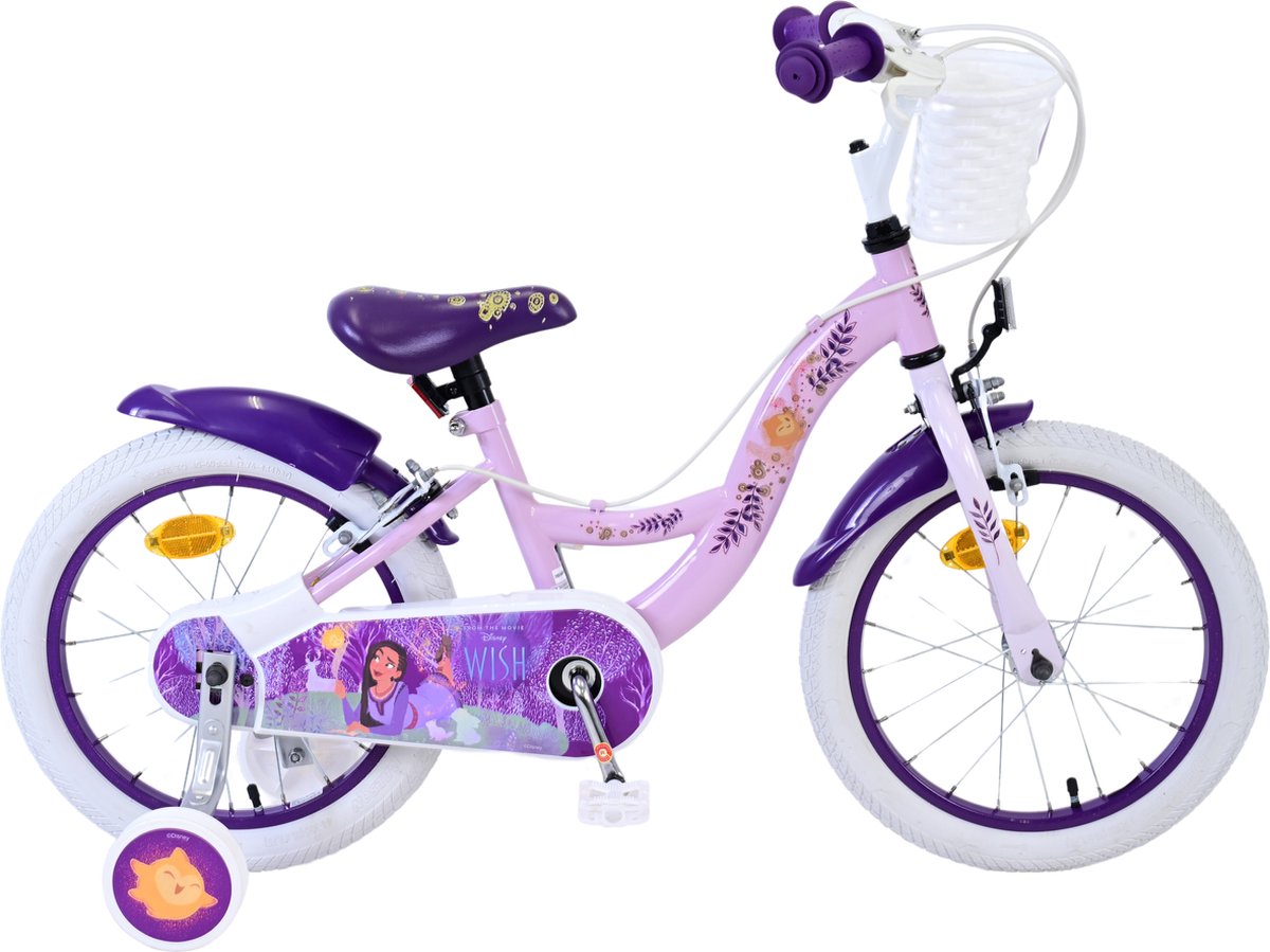 Disney Wish Kinderfiets - Meisjes - 16 inch - Paars - Twee handremmen Kinderfiets kopen online