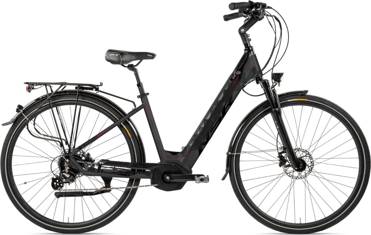 duker ans 28 inch e bike h43 8 speed zwart