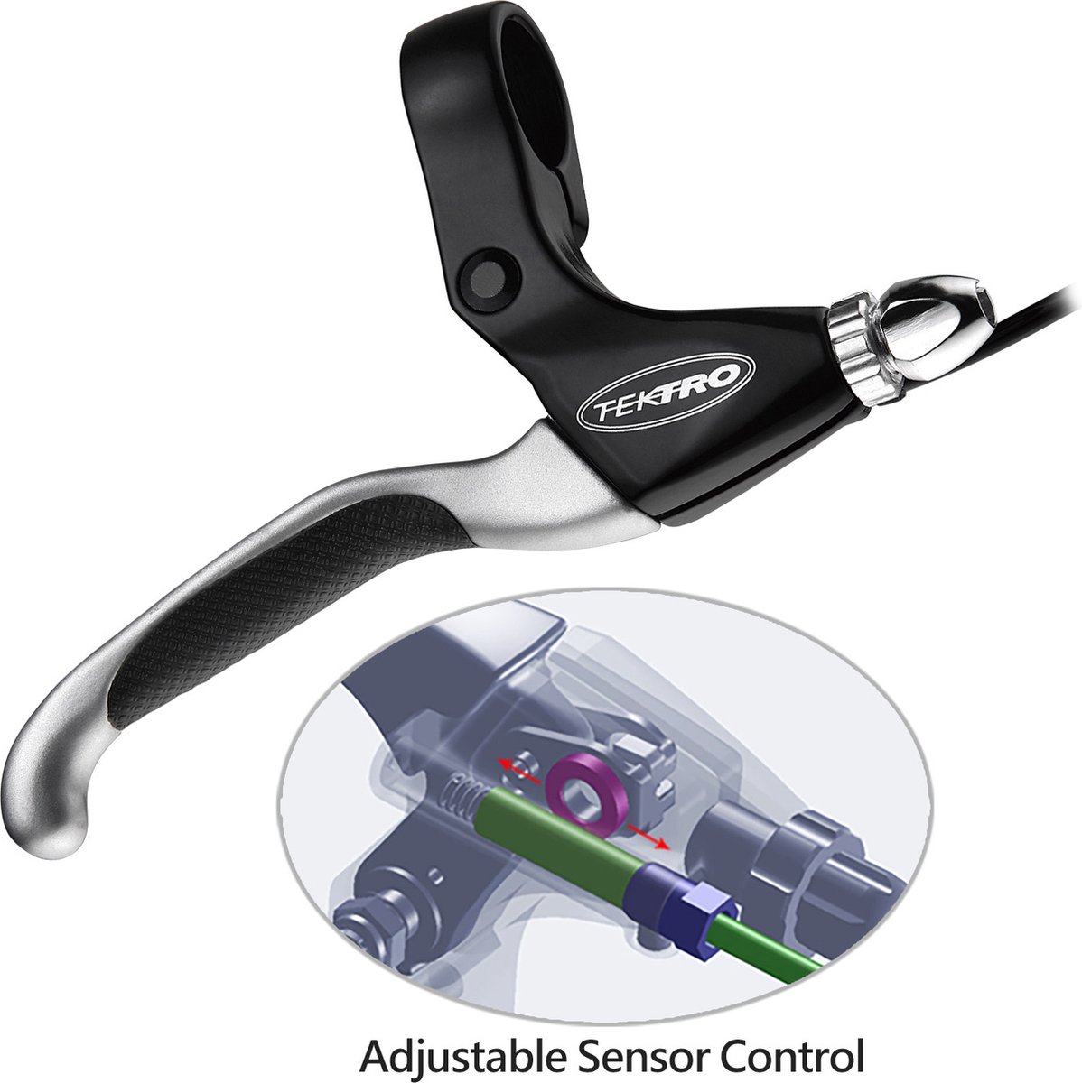 e bike remhendelpaar tektro el550fr rs v brake met afslagsensor zwart satijn