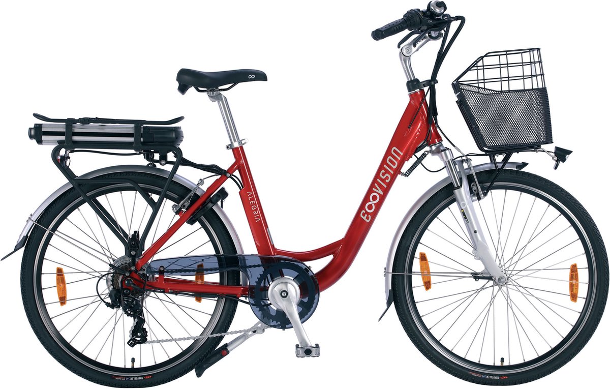 E- Vision Alegria D 46 cm / 26 inch wiel  rood 7 speed Fiets (elektrisch) kopen online