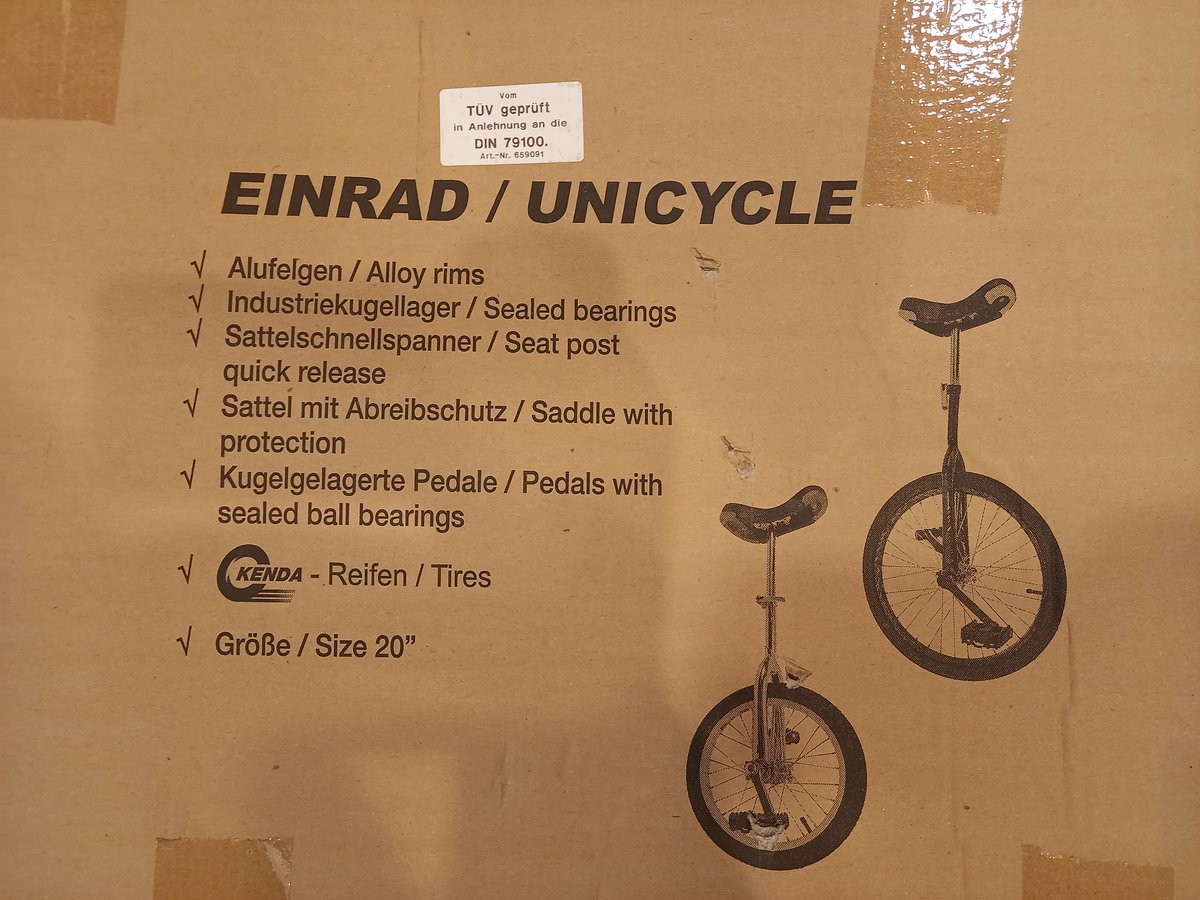 eenwieler 20 inch - industrie kogellagers - snelpanner voor zadel - zadel met bescherming Eenwieler kopen online