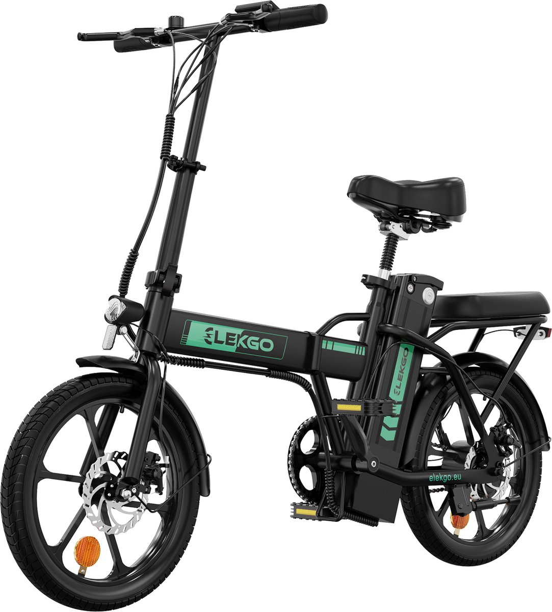 ELEKGO EG5 - Elektrische Fiets - E-Bike Opvouwbaar - 16 Inch -Met schokabsorptie - zwart Fiets (elektrisch) kopen online