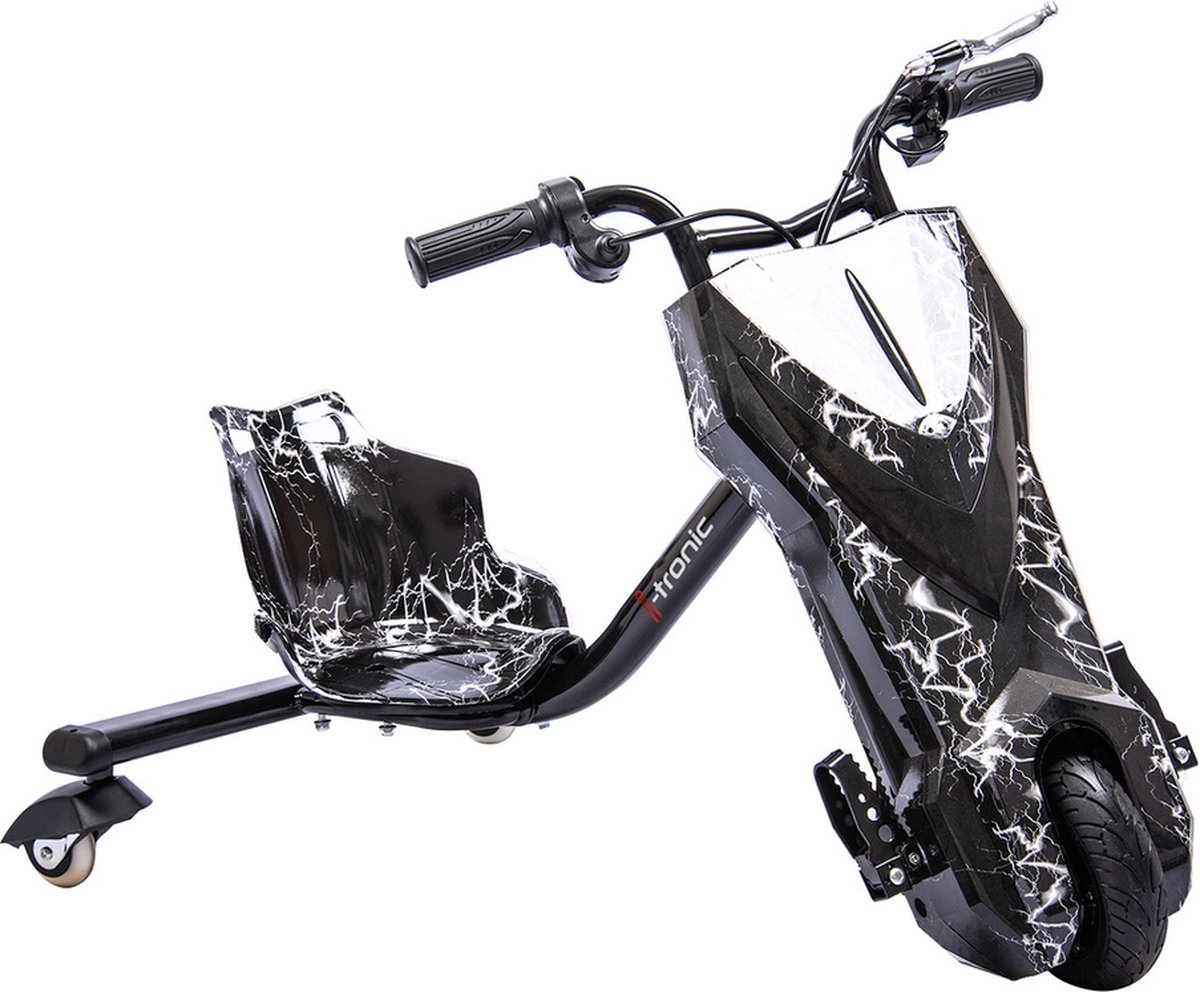 elektrische drift trike kart 250w 36v bliksem zwart