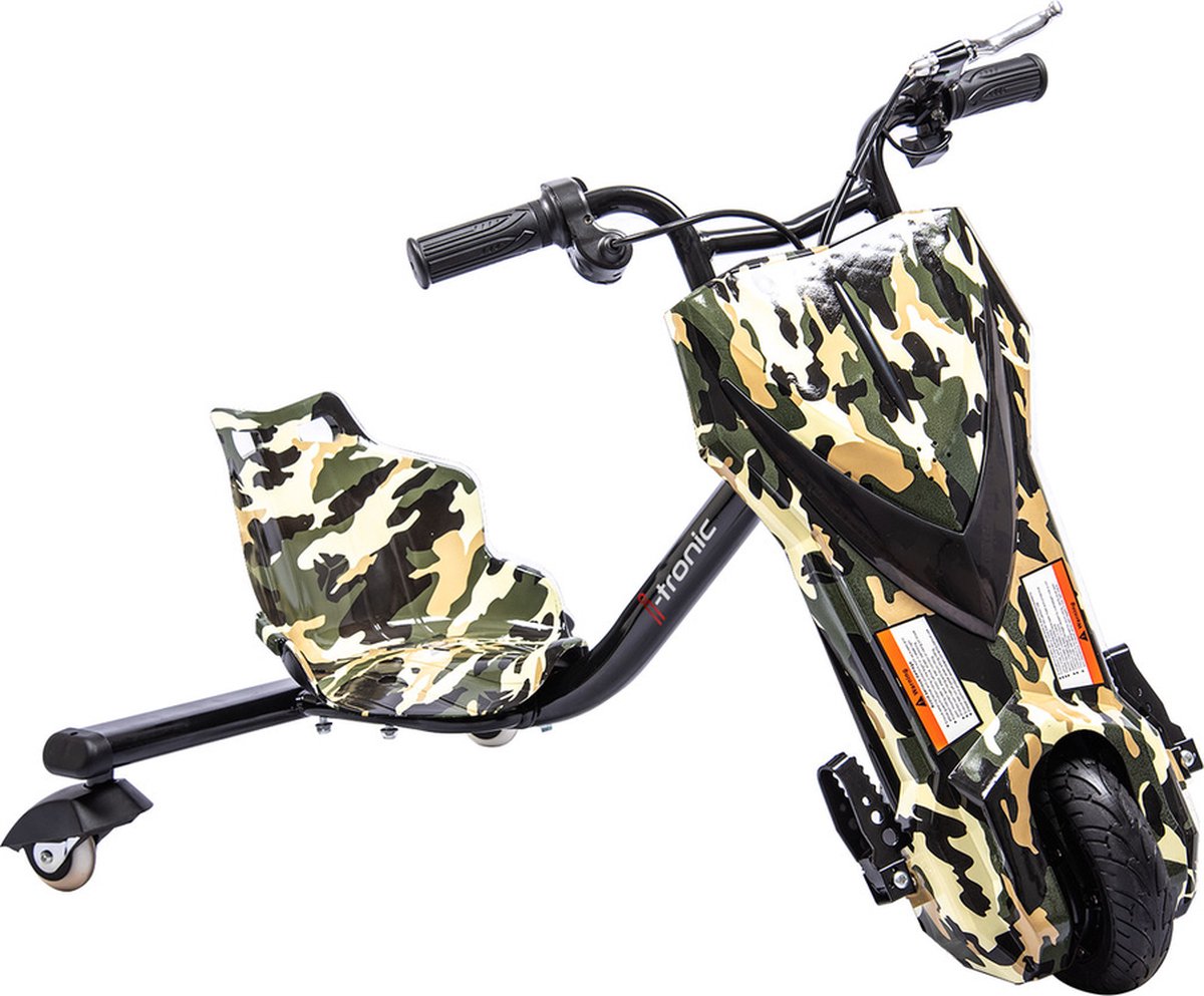 elektrische drift trike kart 250w 36v camouflage leger