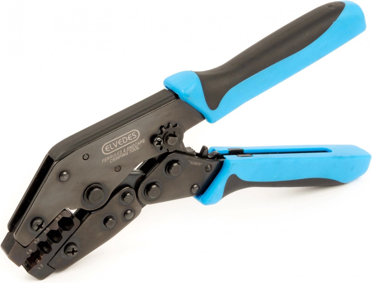 elvedes krimptang 22 5 cm blauw zwart