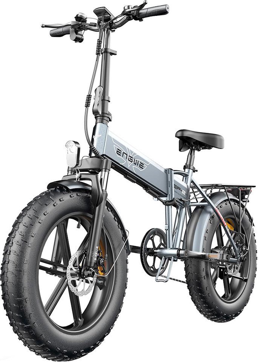 engwe ep 2 pro opvouwbare elektrische fiets 250 w motor 20 4 inch dikke band 48 v 13 ah batterij 42 km u max snelheid 120 km bereik grijs