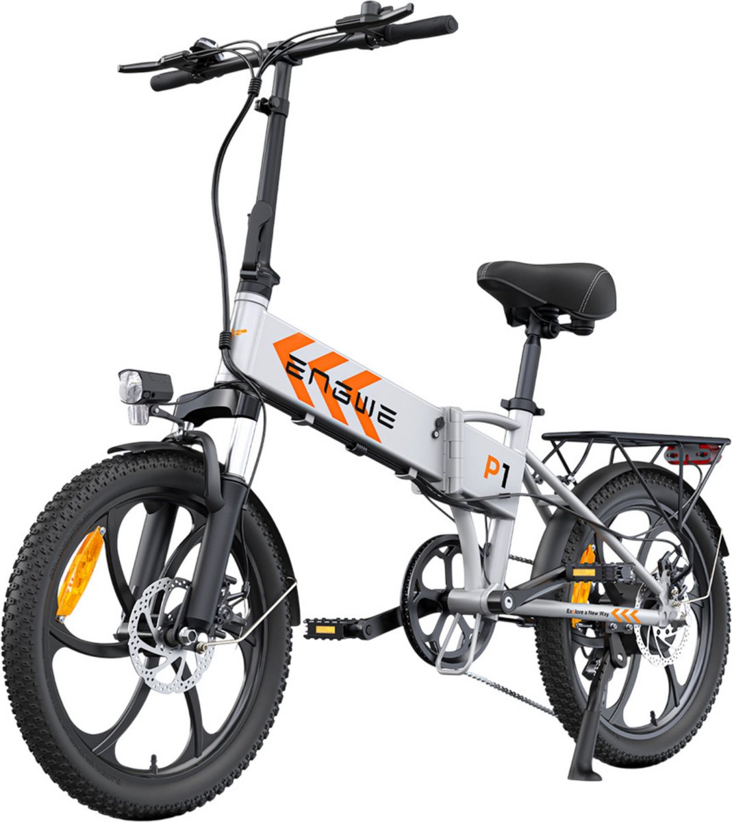 ENGWE P1 Opvouwbare elektrische fiets 20 inch banden 250W borstelloze motor 36V 13Ah accu 25 km/u maximale snelheid-Grijs Fiets (elektrisch) kopen online
