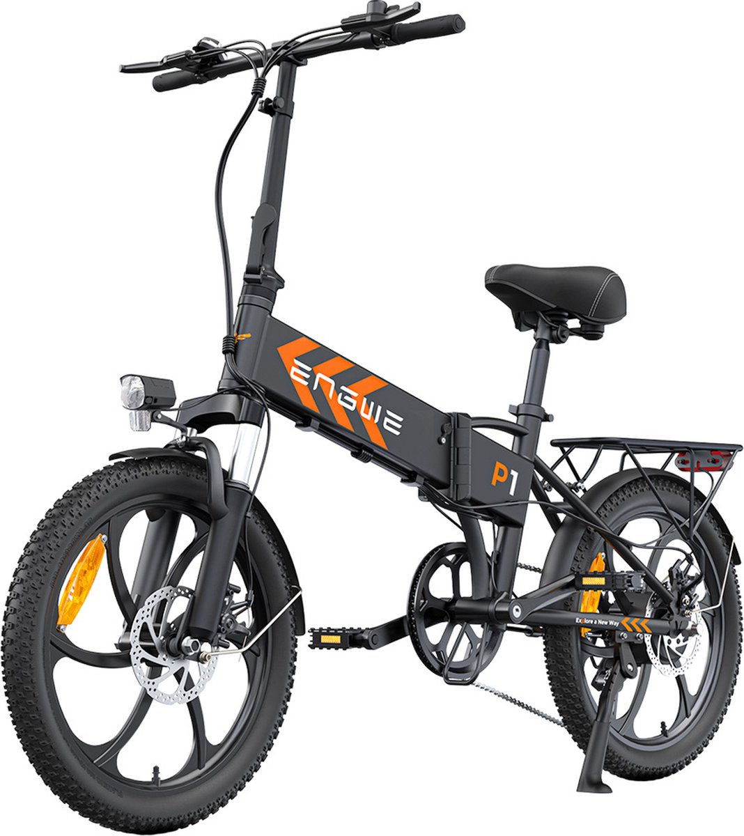 ENGWE P1 Opvouwbare elektrische fiets 20 inch banden 250W borstelloze motor 36V 13Ah accu 25 km/u maximale snelheid-Zwart Fiets (elektrisch) kopen online
