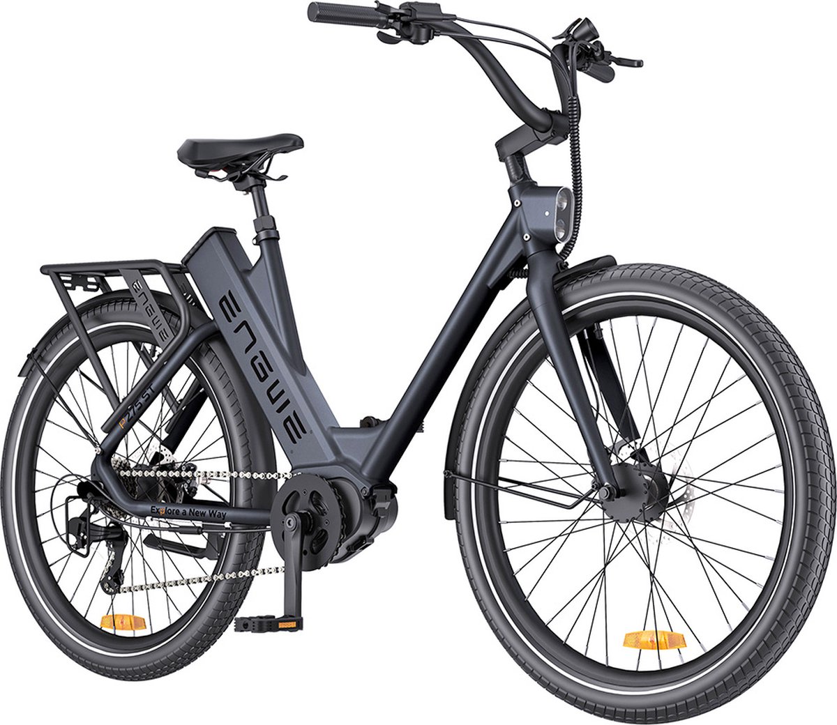 ENGWE P275 ST Urban elektrische fiets, 250W borstelloze middenmotor met koppelsensor, 36V 19,2Ah accu, maximaal bereik van 260 km, hydraulische schijfrem, 27,5'' spaakbanden, SHIMANO 9-speed - Zwart Fiets (elektrisch) kopen online