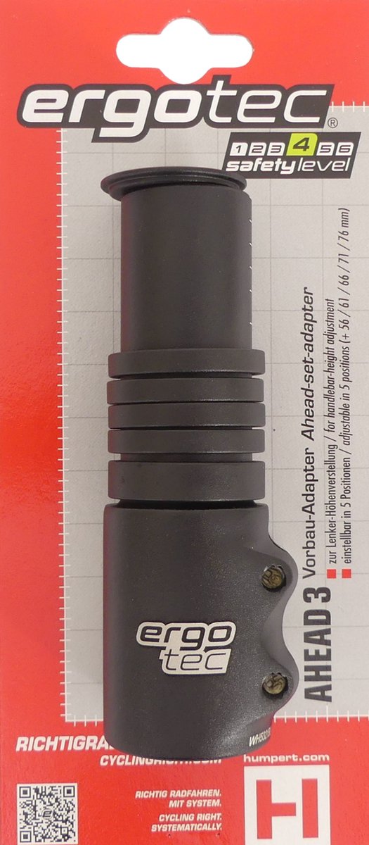 ergotec hoogte adapter ahead 2 28 6 120 28 6 mm mat zwart