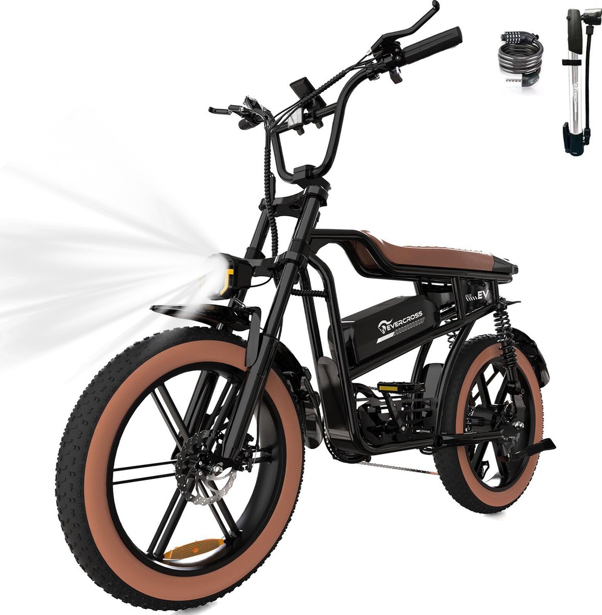 EVERCROSS EK30 Elektrische Fatbike | Electric Off-Road Bike | E-bike | 250W Motor | 20*4.0 Inch| Zwart | 48V 15Ah Lithium Batterij | 7 Versnellingen Fiets (elektrisch) kopen online