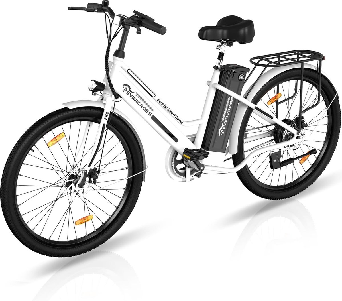 EVERCROSS Elektrische fiets - E-BIKE - 26 inch - 250W - Tot 35-70 km - Wit Fiets (elektrisch) kopen online