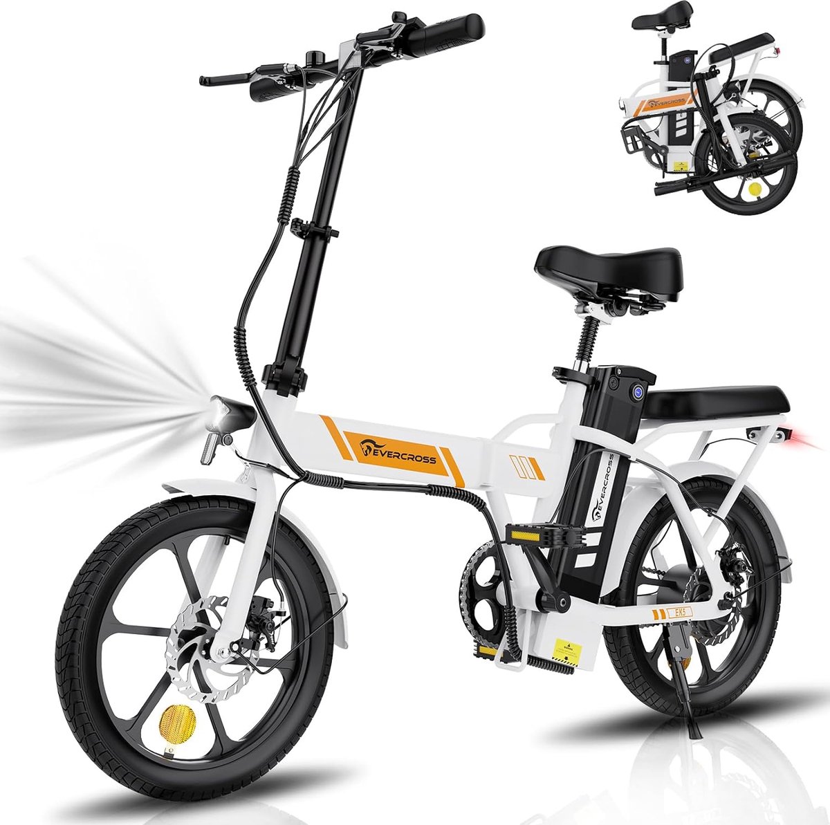 Evercross Elektrische Fiets EK5 - 16 Inch City Commuter EBike met Afneembare 36V 8.4Ah Lithium Batterij - Opvouwbaar E-Bike met 250W Motor - IP54 Waterproof Fiets (elektrisch) kopen online