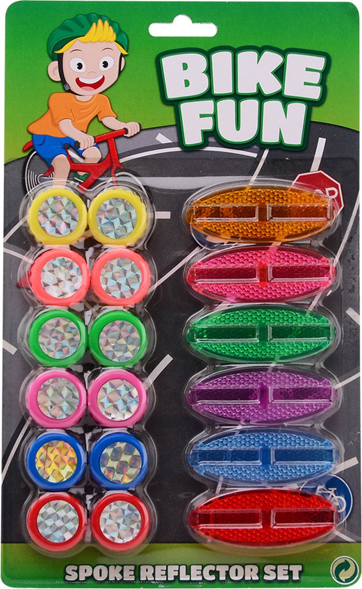 Fietsreflector - Kinderfiets - Spaakreflectoren - Universeel - Spaakkralen voor de Kinderfiets - Spaakverlichting - Multicolor - 18 Stuks Kinderfiets kopen online