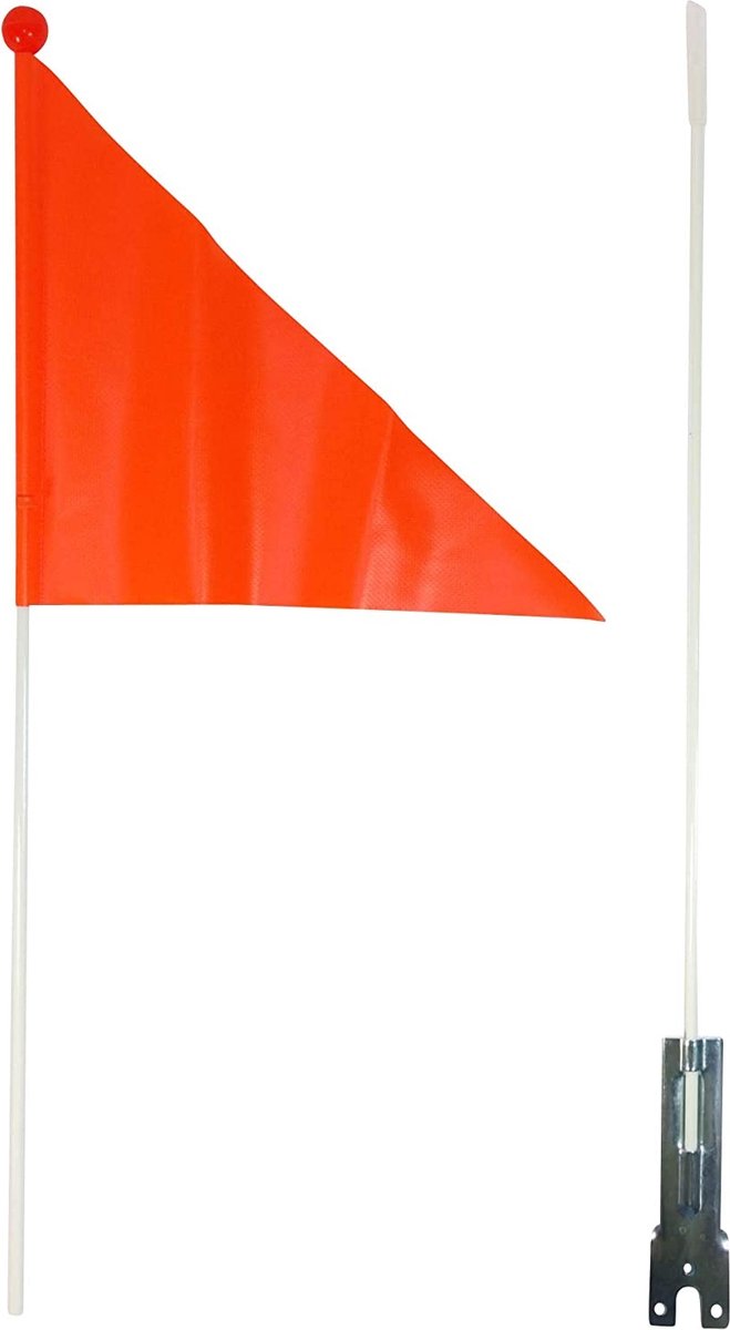 fietsvlag edge oranje veilig door het verkeer