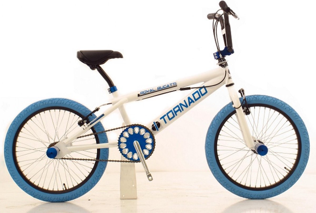 Freestyle BMX 20" Royal-Bugatti  - wit met blauwe banden Kinderfiets kopen online