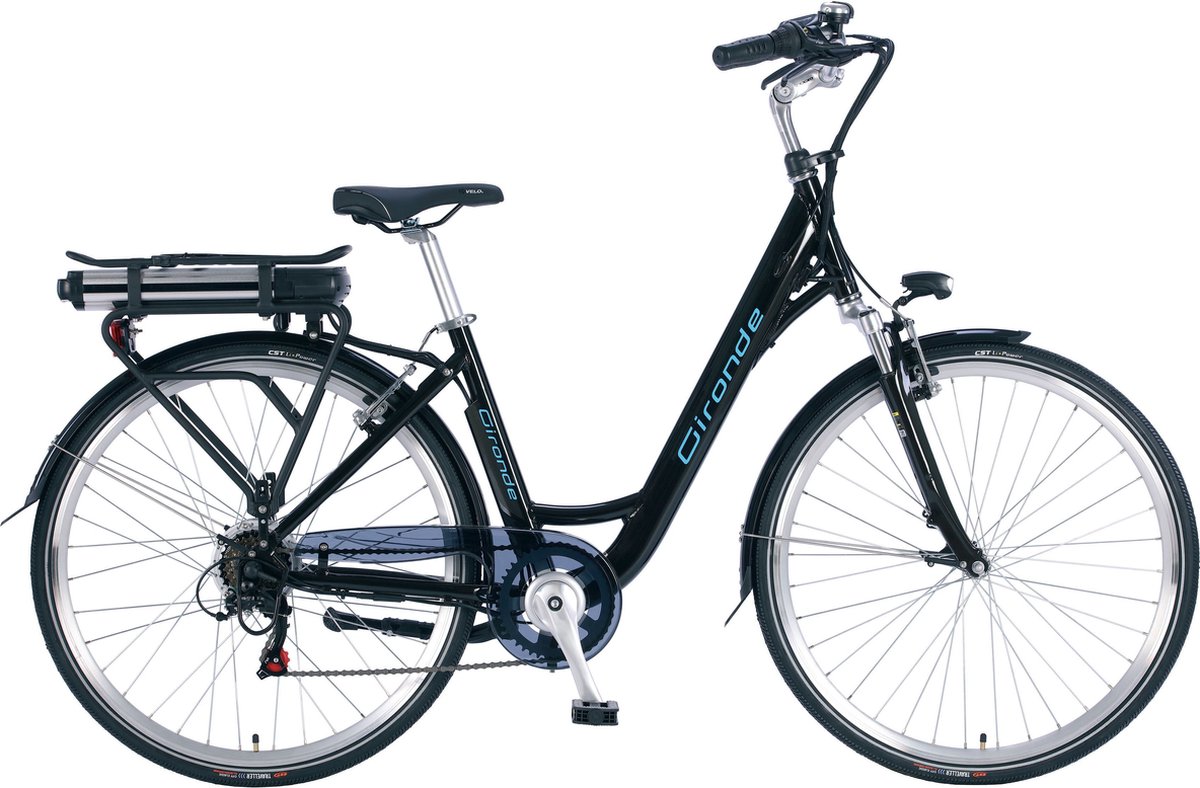 gironde 28 inch e bike lady h46 6 speed black