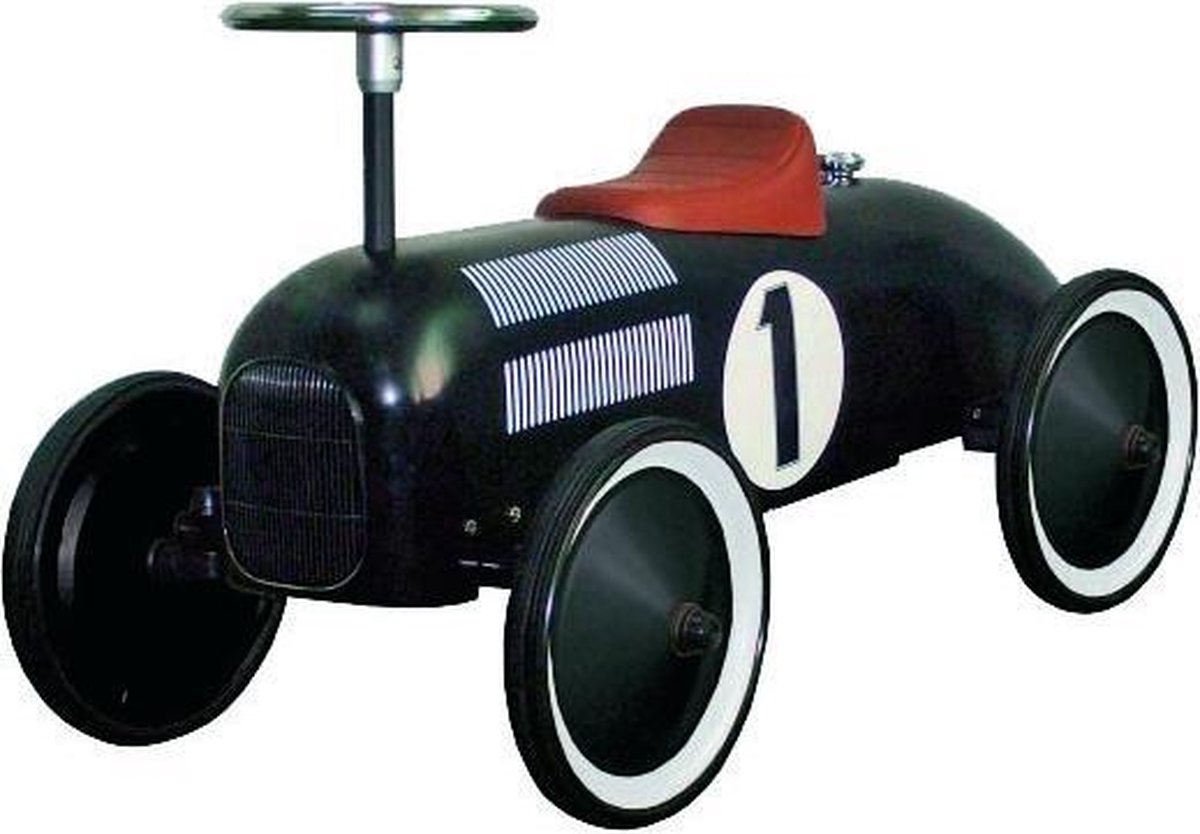 goki loopauto nummer 1 zwart