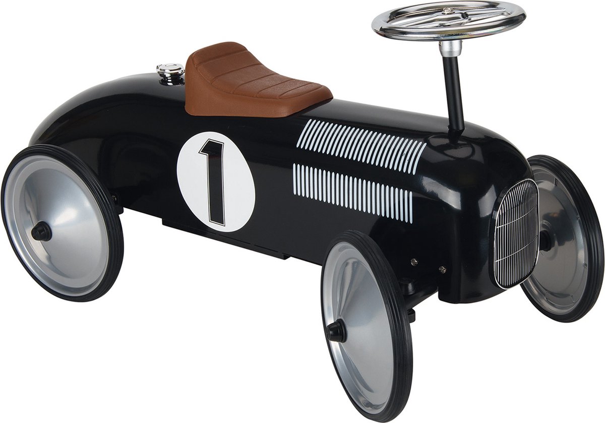 goki retro loopauto zwart