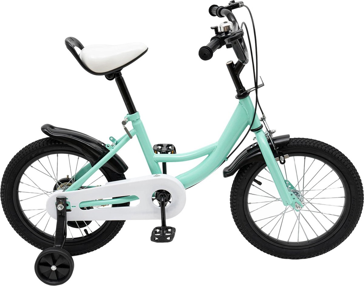 Gran Vida® - Kinderfiets - Inclusief Zijwielen- Verstelbare Hoogte - Dubbel Remsysteem - 5-8 Jaar - Wit Kinderfiets kopen online