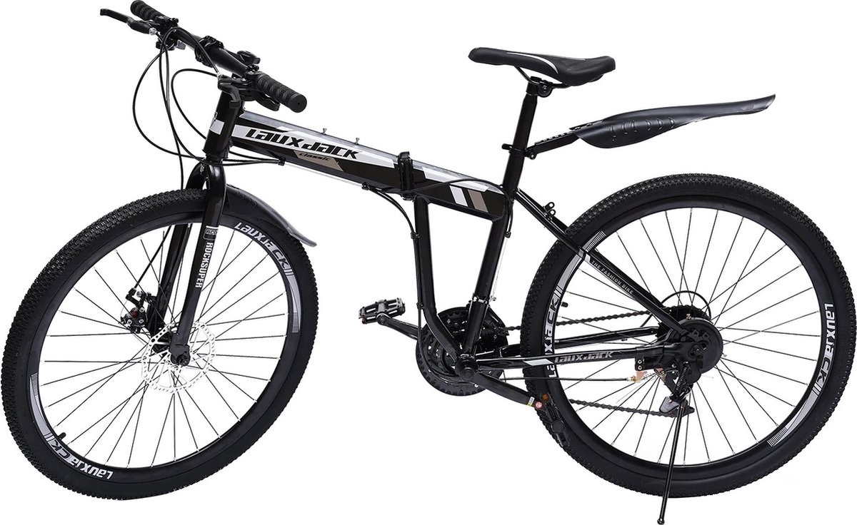 gran vida opvouwbare mountainbike 26 21 snelheden zwart rood koolstofstaal