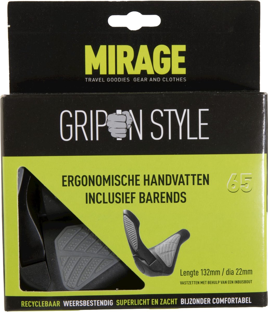 handvatpaar mirage grips in style 65 l 134 134 mm met barends zwart