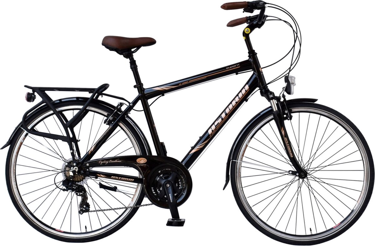 herenfiets classy met 21 versnellingen stadsfiets 28 inch framemaat 50cm zwart