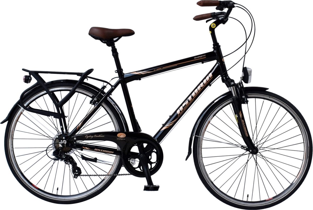 herenfiets stylo met 7 versnellingen stadsfiets 28 inch framemaat 50cm zwart