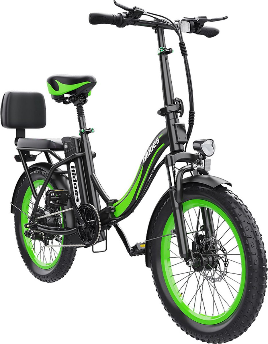 Hidoes C1 elektrische fiets (met achterzitje), krachtige motor, 48V 13Ah accu, 20*3 inch dikke banden, 70km actieradius, schijfremmen voor en achter Fiets (elektrisch) kopen online