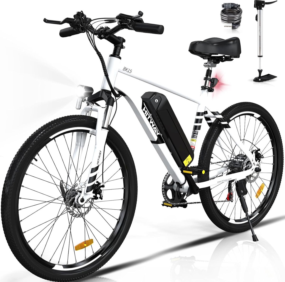 Hitway BK15 Elektrische Fiets | E-bike met Afneembare Accu | 26 Inch | 250W Motor | 11.2Ah | Wit Fiets (elektrisch) kopen online