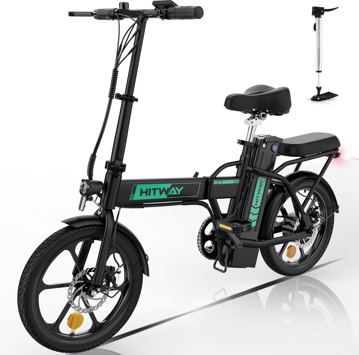 hitway bk5 elektrische fiets opvouwbare e bike 16 inch 250w motor zwart