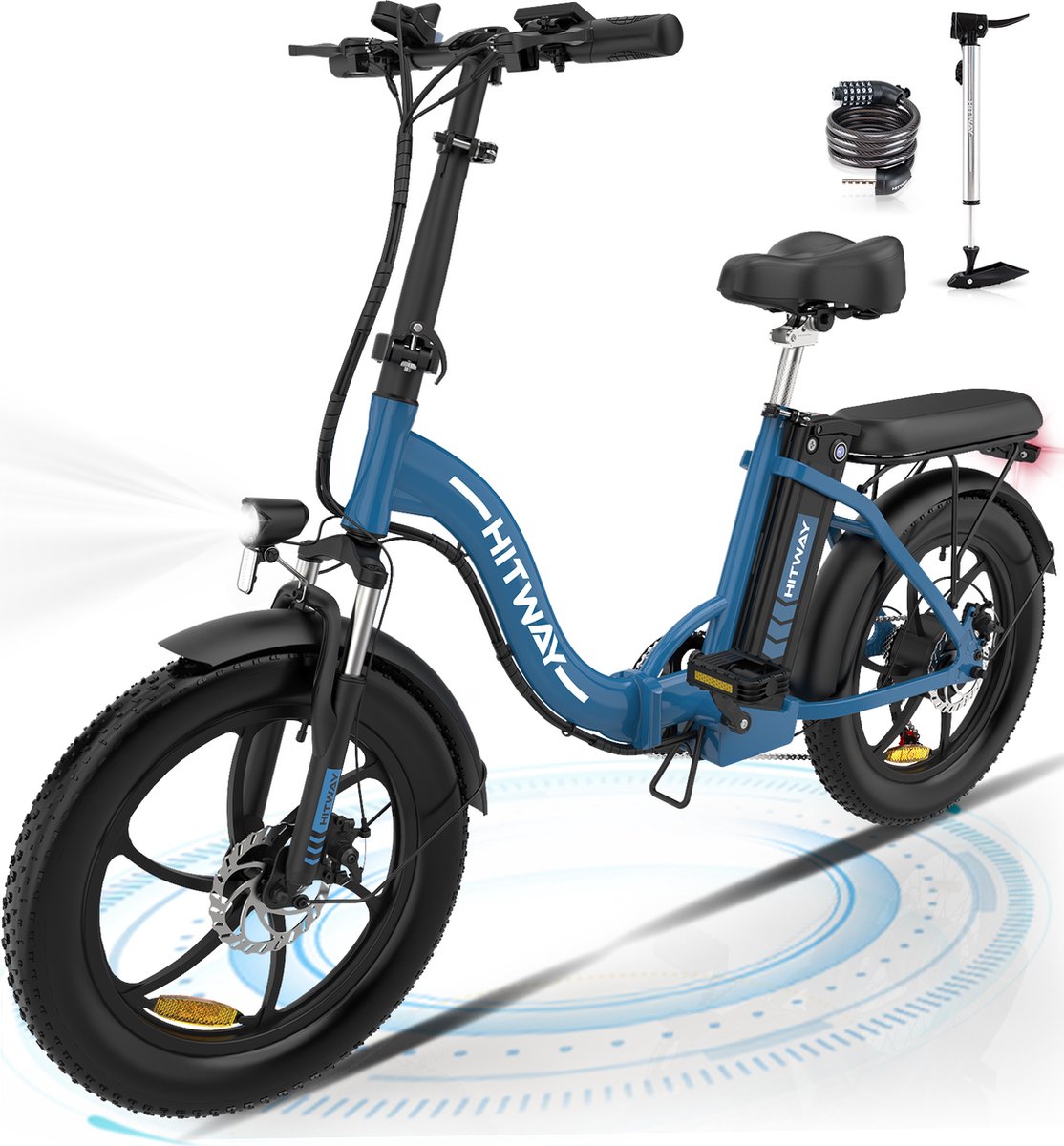 Hitway BK6 Elektrische Fiets | Opvouwbare E-bike | 20 Inch Fat Tire | 250W Motor | 11.2Ah | Blauw Fiets (elektrisch) kopen online