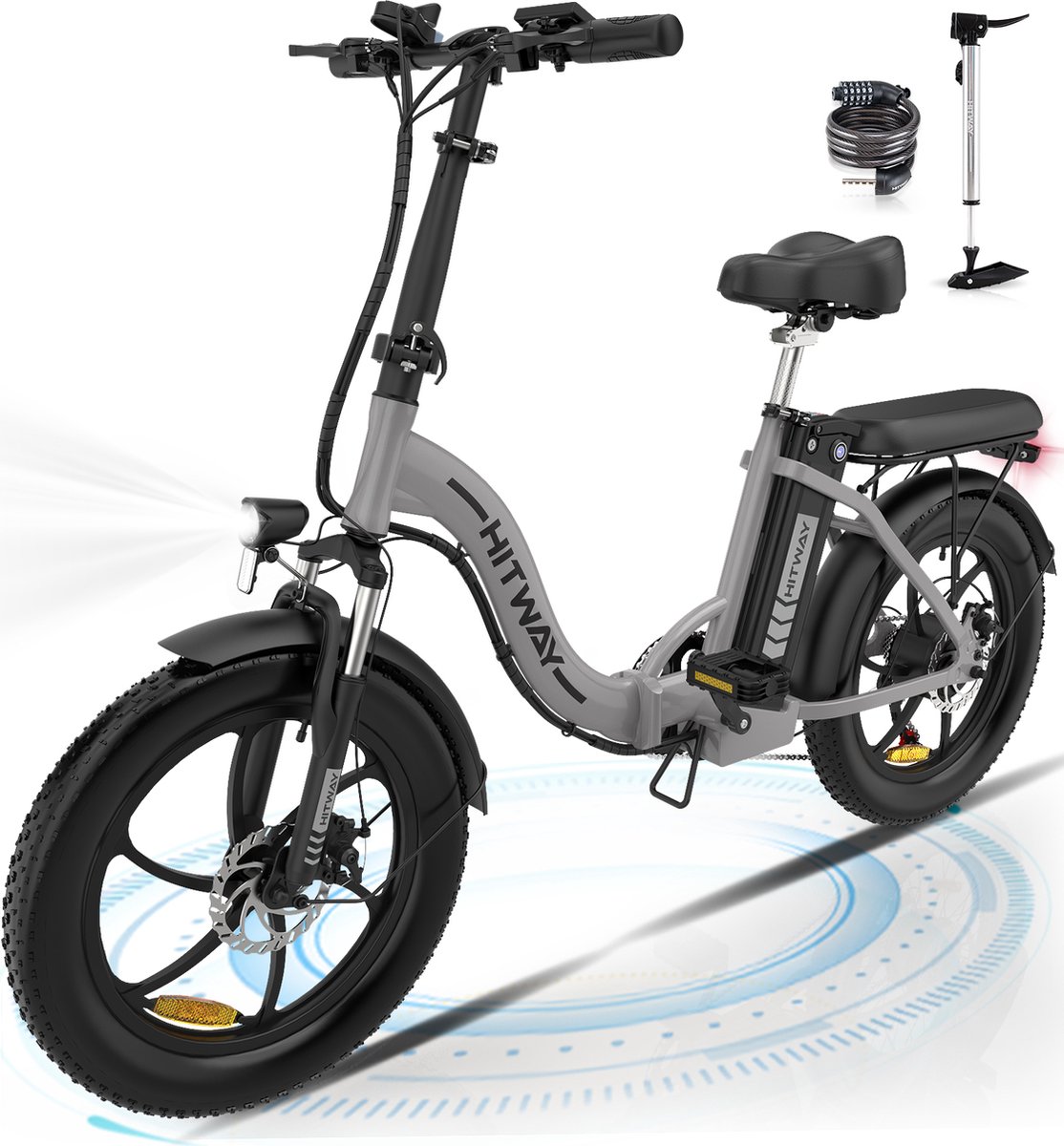 hitway bk6 elektrische fiets opvouwbare e bike 20 inch fat tire 250w motor 11 2ah grijs