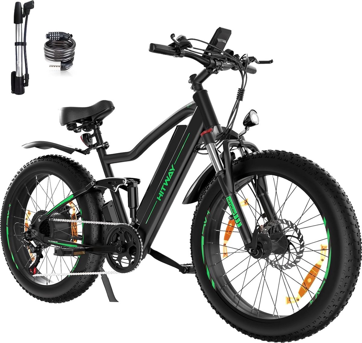 Hitway BK9 Elektrische Fiets | E-bike met Afneembare Accu | 26 Inch | 250W Motor | 15Ah | Zwart Fiets (elektrisch) kopen online