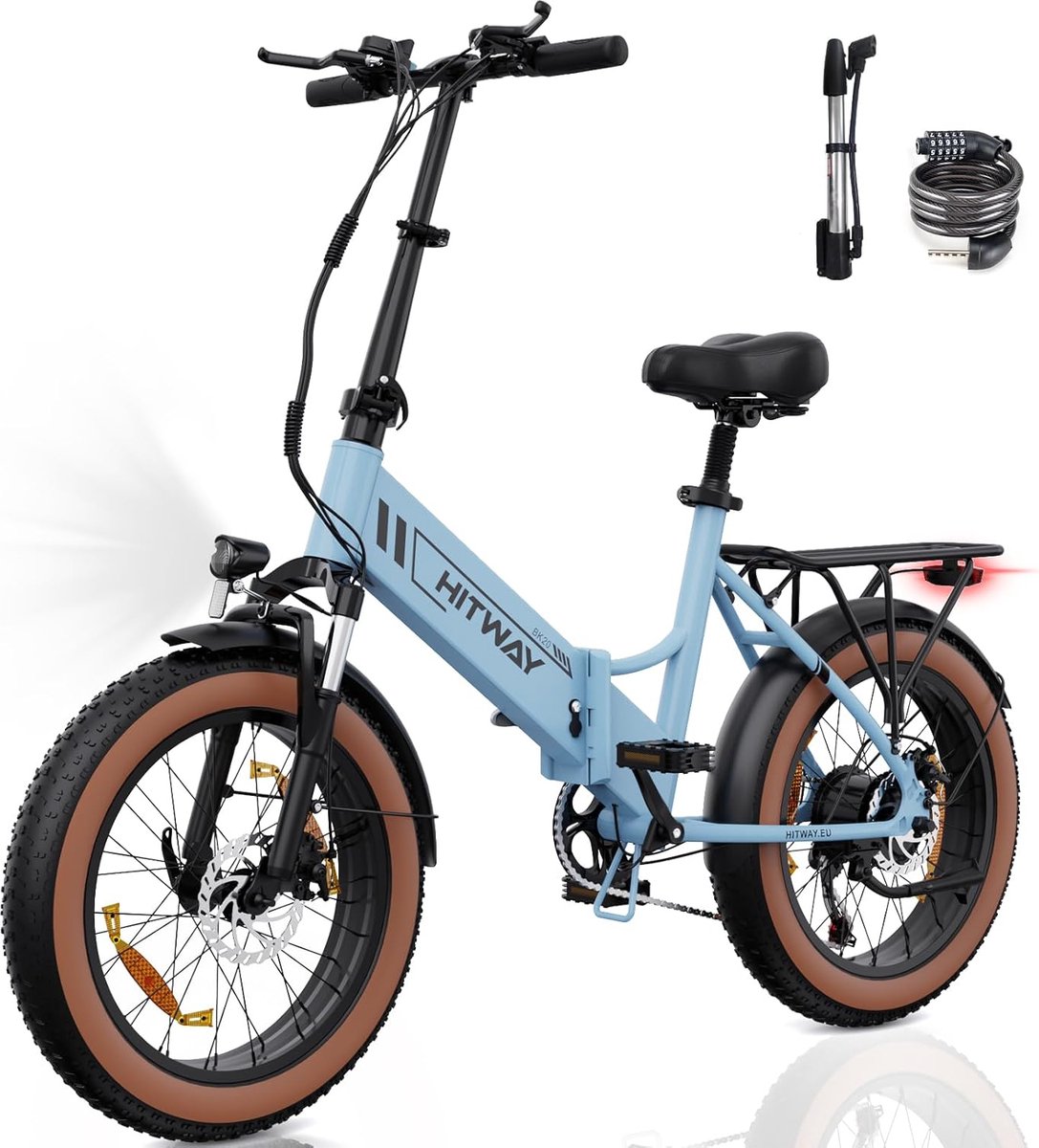 hitway elektrische fiets 7 versnellingen 48v10 4ah 25 km h blauw