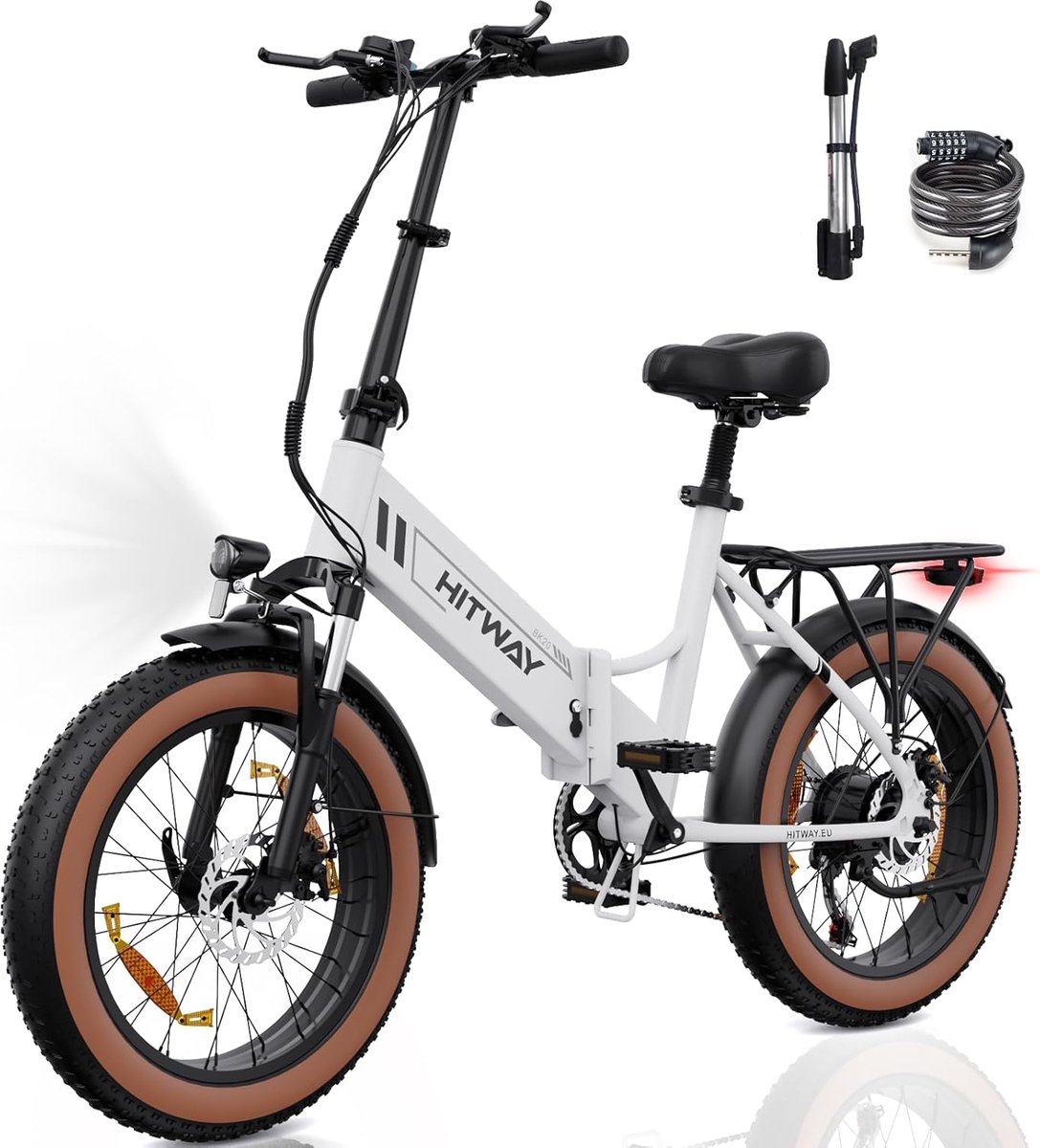 hitway elektrische fiets 7 versnellingen 48v10 4ah 25 km h wit