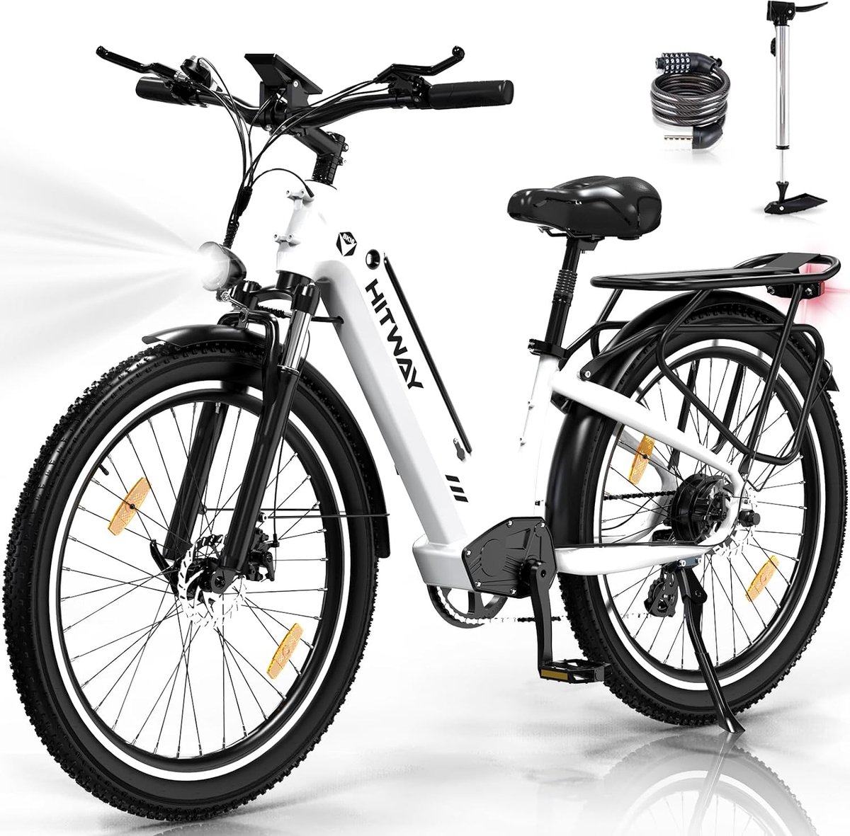 hitway elektrische fiets bk16 26 3 0 inch city commuter ebike met afneembare 48v 18ah lithium batterij mountain e bike met 250w motor 7 versnellingen ip54 waterdicht