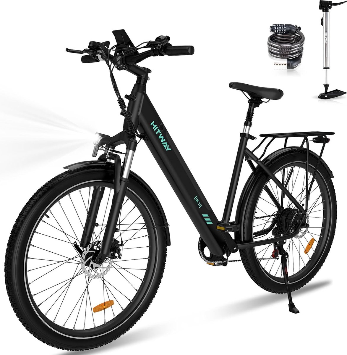 Hitway Elektrische Fiets BK18 - 27.5*2.8 Inch City Commuter EBike met Afneembare 36V 12Ah Lithium Batterij - Mountain E-Bike met 250W Motor - 7 Versnellingen - IP54 Waterdicht Fiets (elektrisch) kopen online
